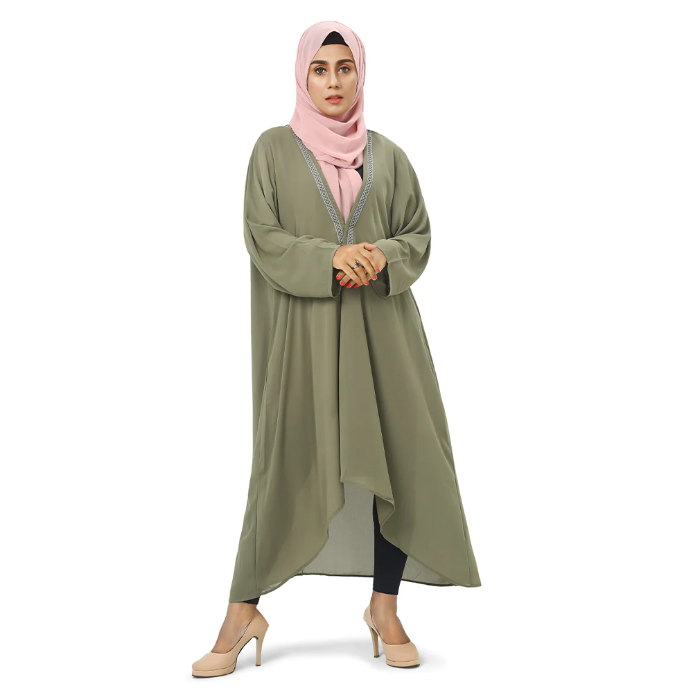 Georgette Double Shrug For Women - Light Olive - 0823 000230