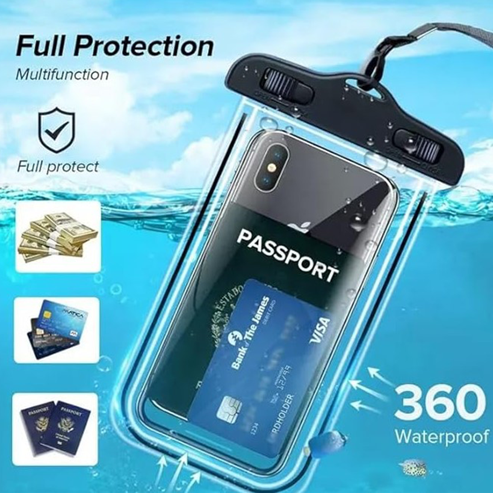 Waterproof Mobile Phone Cover Pouch for Rain - Transparent