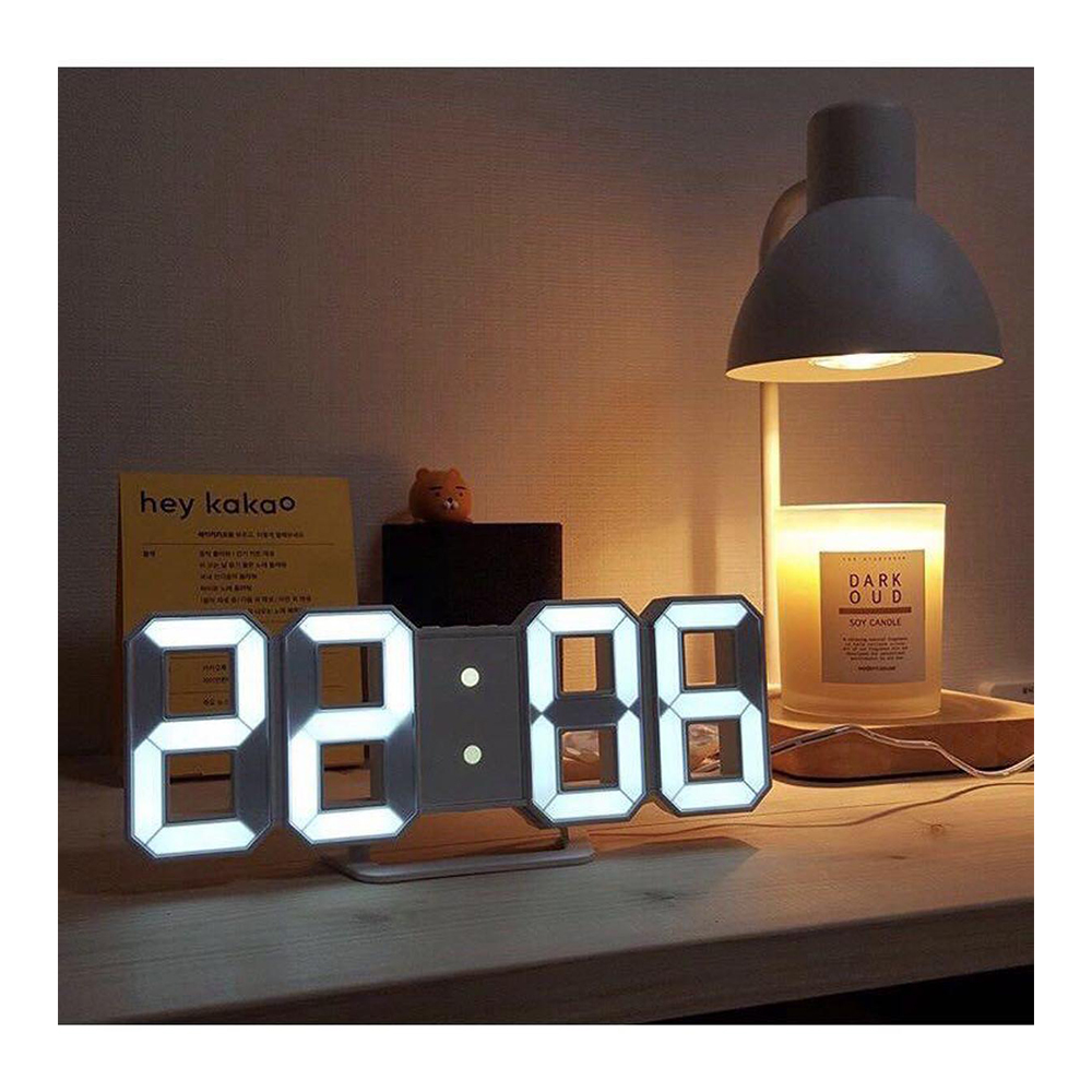 3D Led Digital Electronic Table Clock - Black