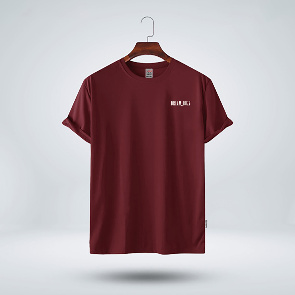 Cotton Half Sleeve T-Shirt for Men - Maroon - 1016