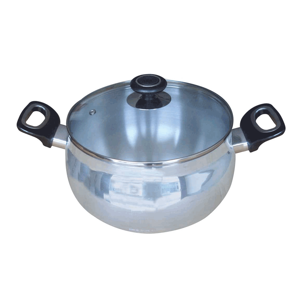 Hands Aluminium Haripan With Glass Lid - 5 Liter - Silver