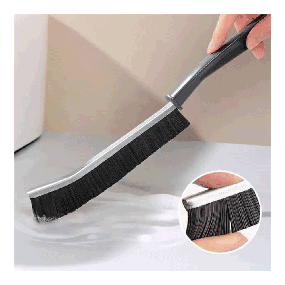 Alloy Long Handle Scrub Brush - Black