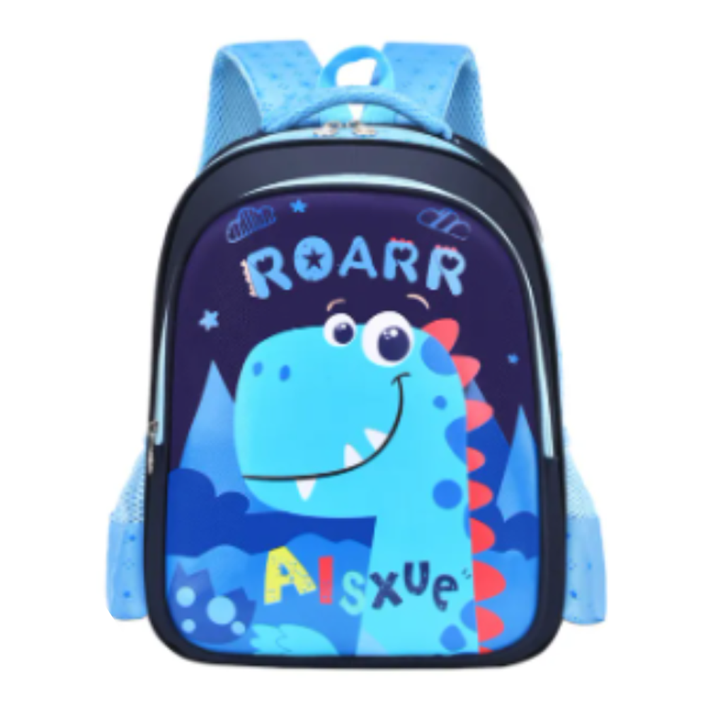 Printed Roarr Kids Cartoon School Bag - Blue