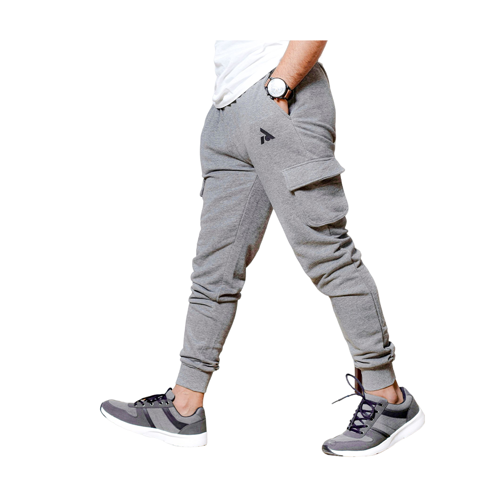 Terry Fabric Anomos Premium Cargo Joggers Grey