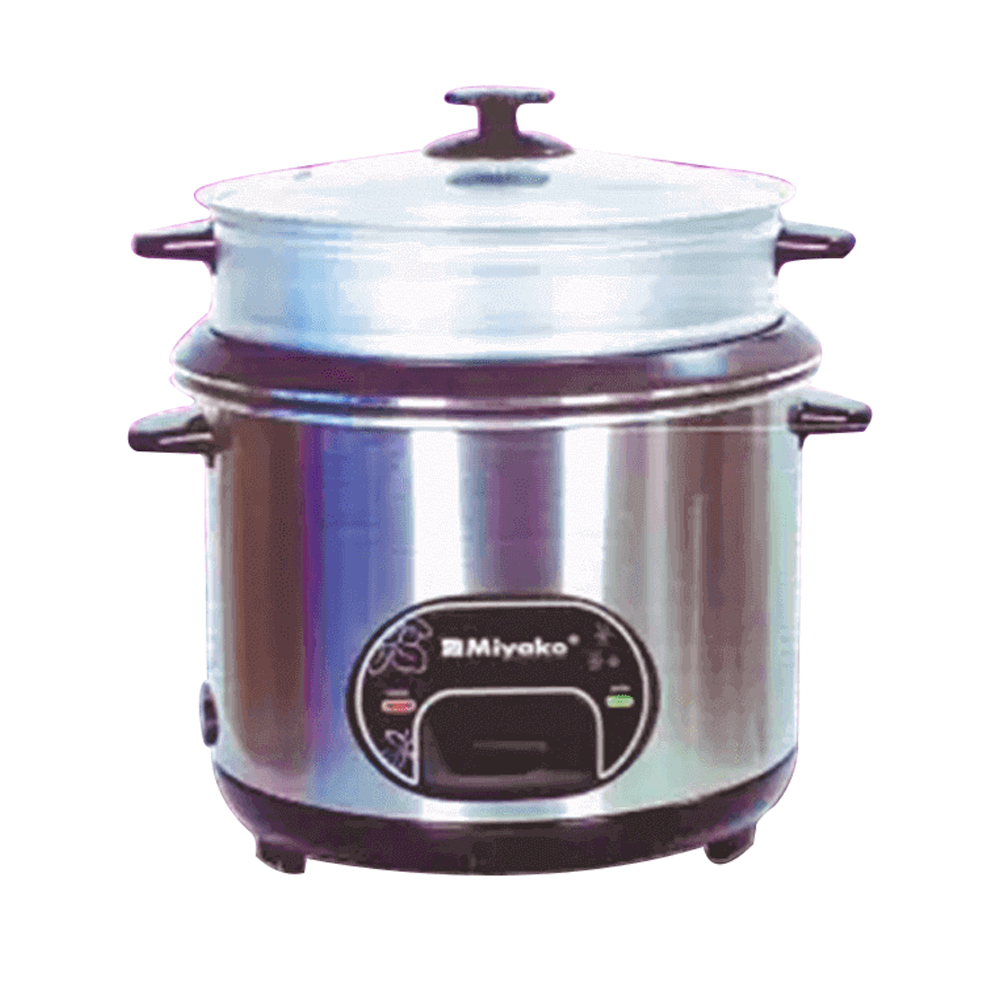Miyako ASL-1180-KND Double Pot Rice Cooker - 1.8 Liter - Silver