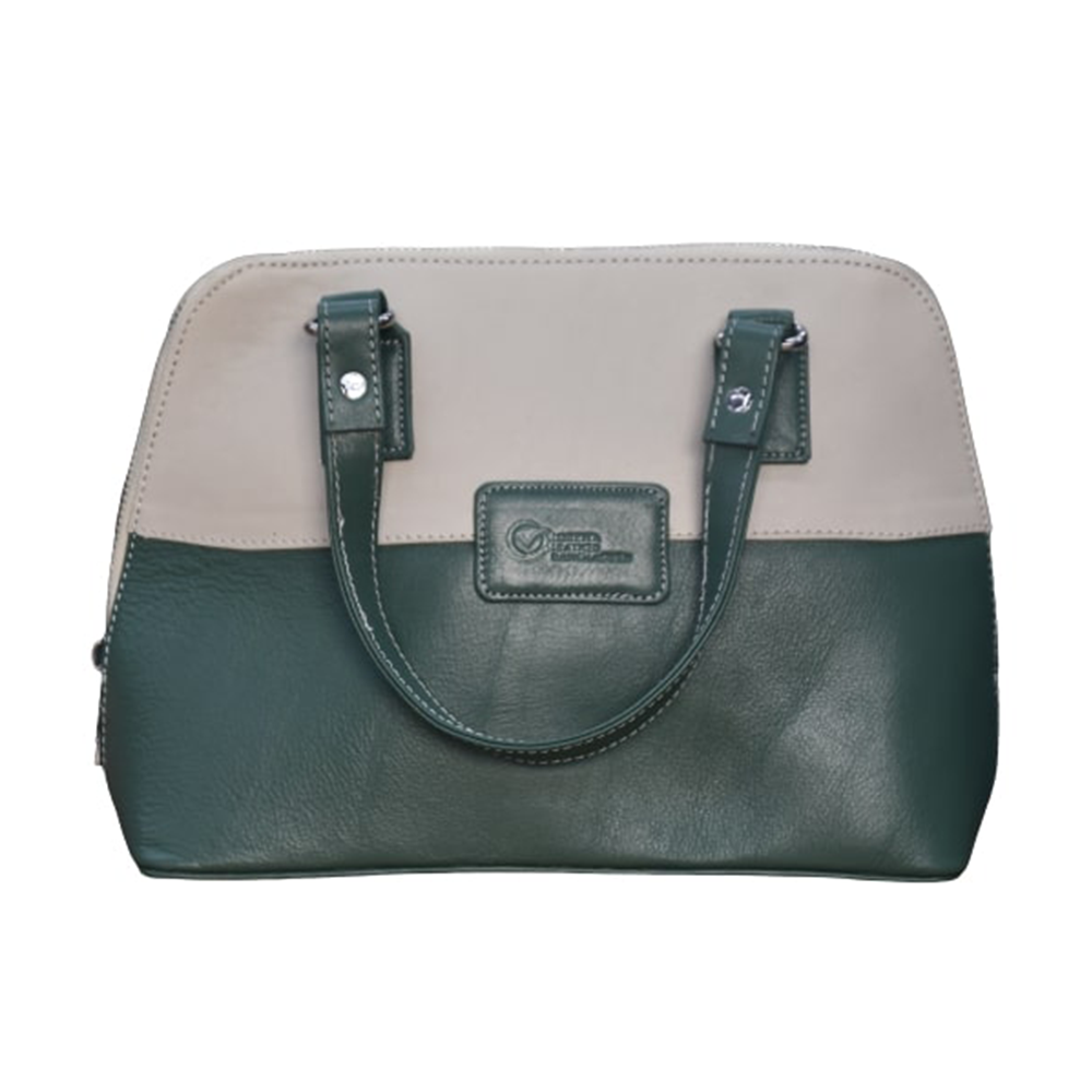 Loretta Leather Ladies Bag For Women - LLB - 0100 - Green and White