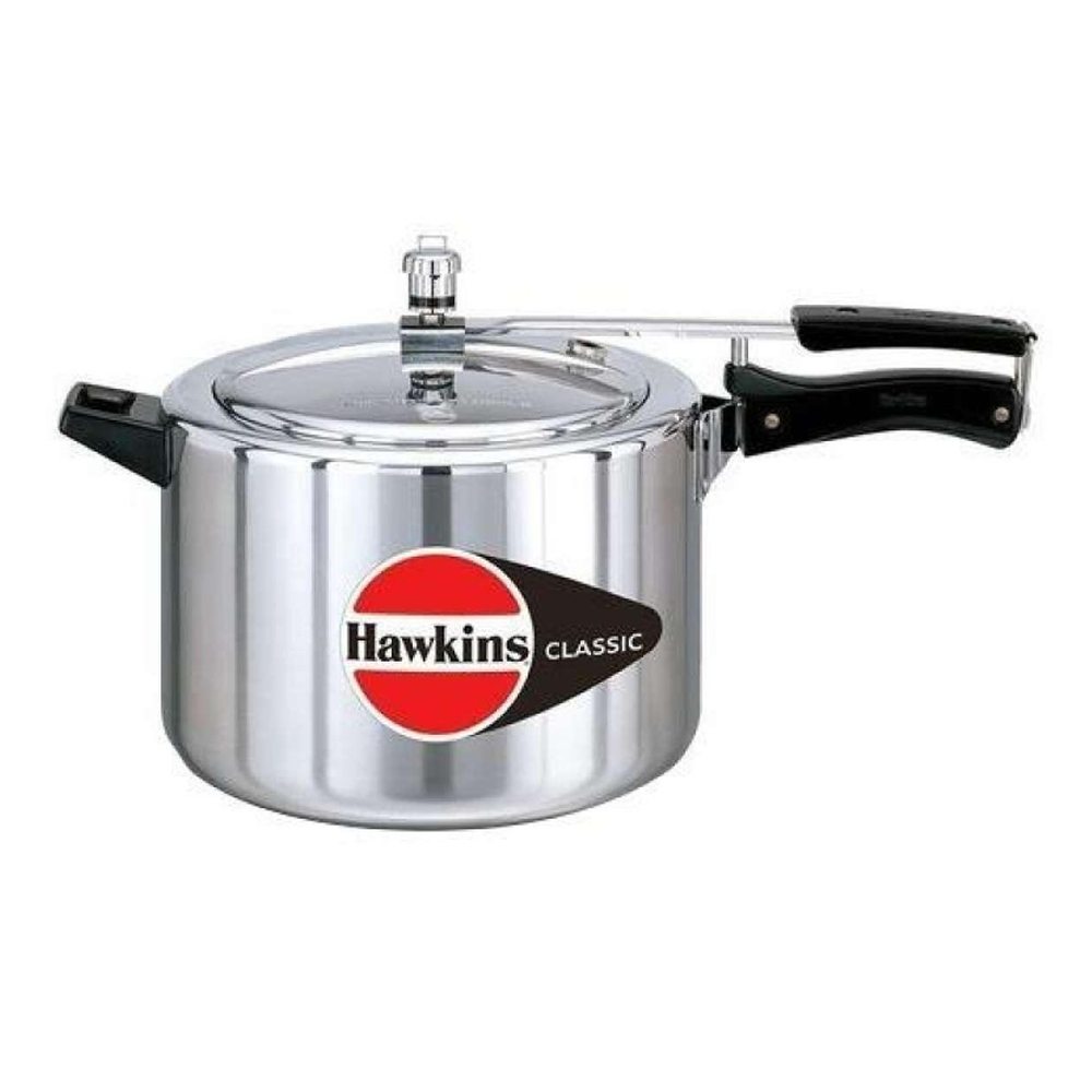 Howkingss Aluminium Classic Pressure Cooker - 5.5 Litter - Silver