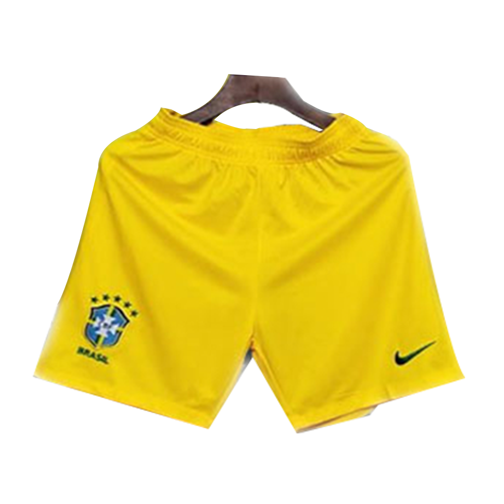 Brazil Copa America Mesh Cotton Home Short Pant 2024 - Yellow