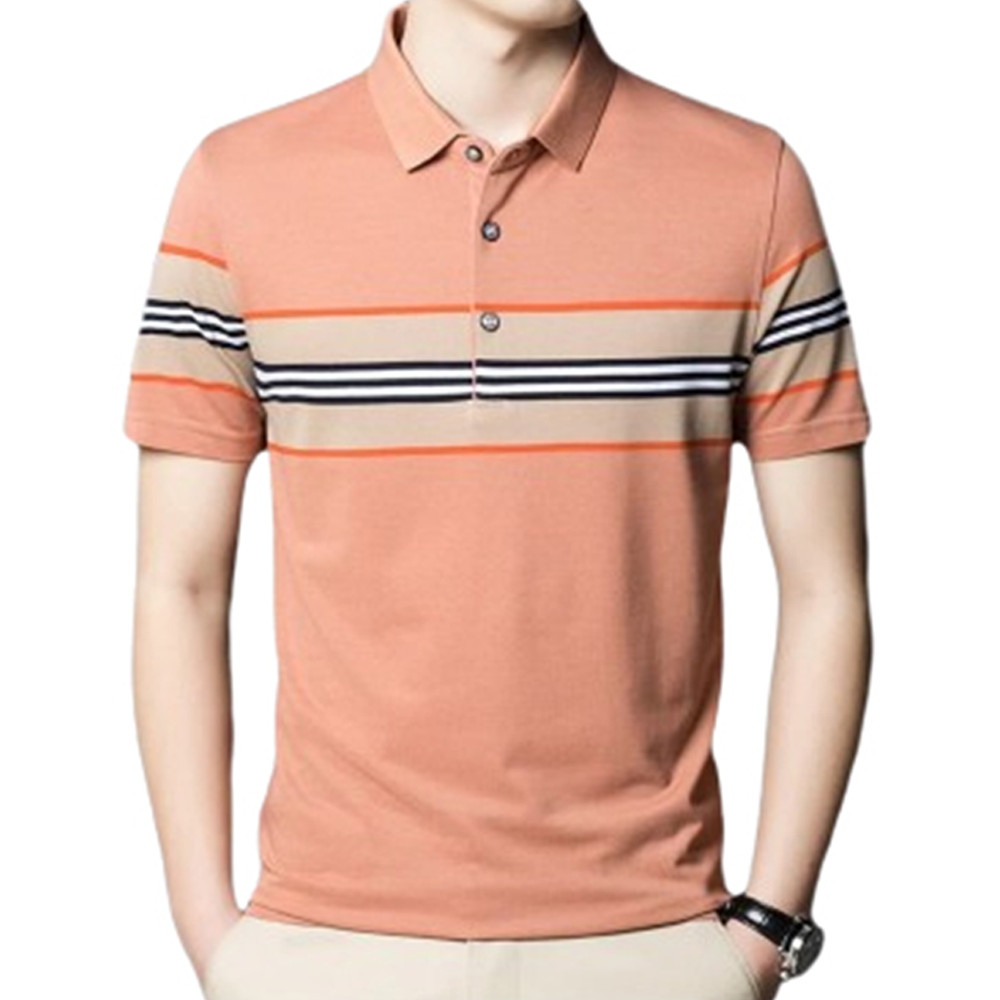 Pique Cotton Half Sleeve Polo For Men - Salmon - PT-N2