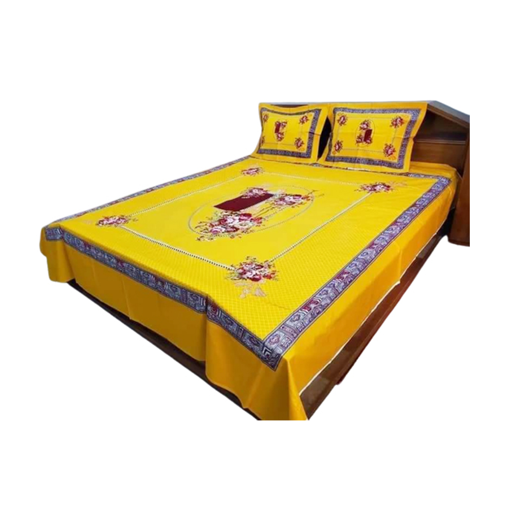 Cotton Panel King Size Bedsheet - ST-319 - Multicolor