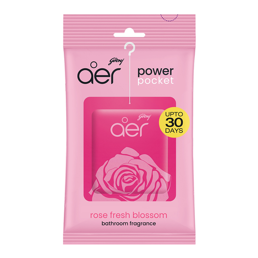 Godrej Aer Power Pocket Bathroom Fragrance Rose Fresh Blossom - 10g