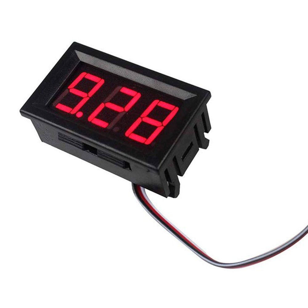 Digital Voltmeter Panel Gauge 2 Wires LED Mini Voltage Meter 