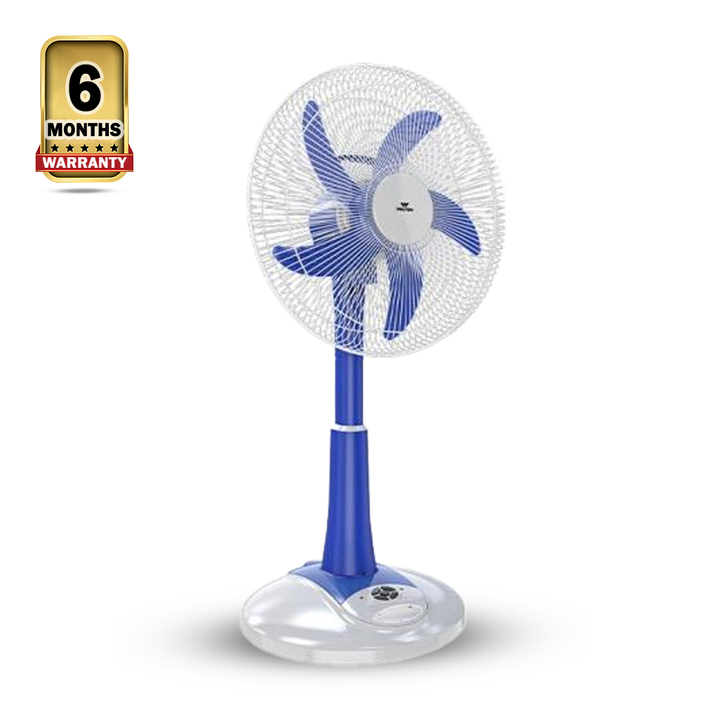 Walton WRSF16A-PBC Rechargeable Stand Fan With LED Light - Blue and White - 419872
