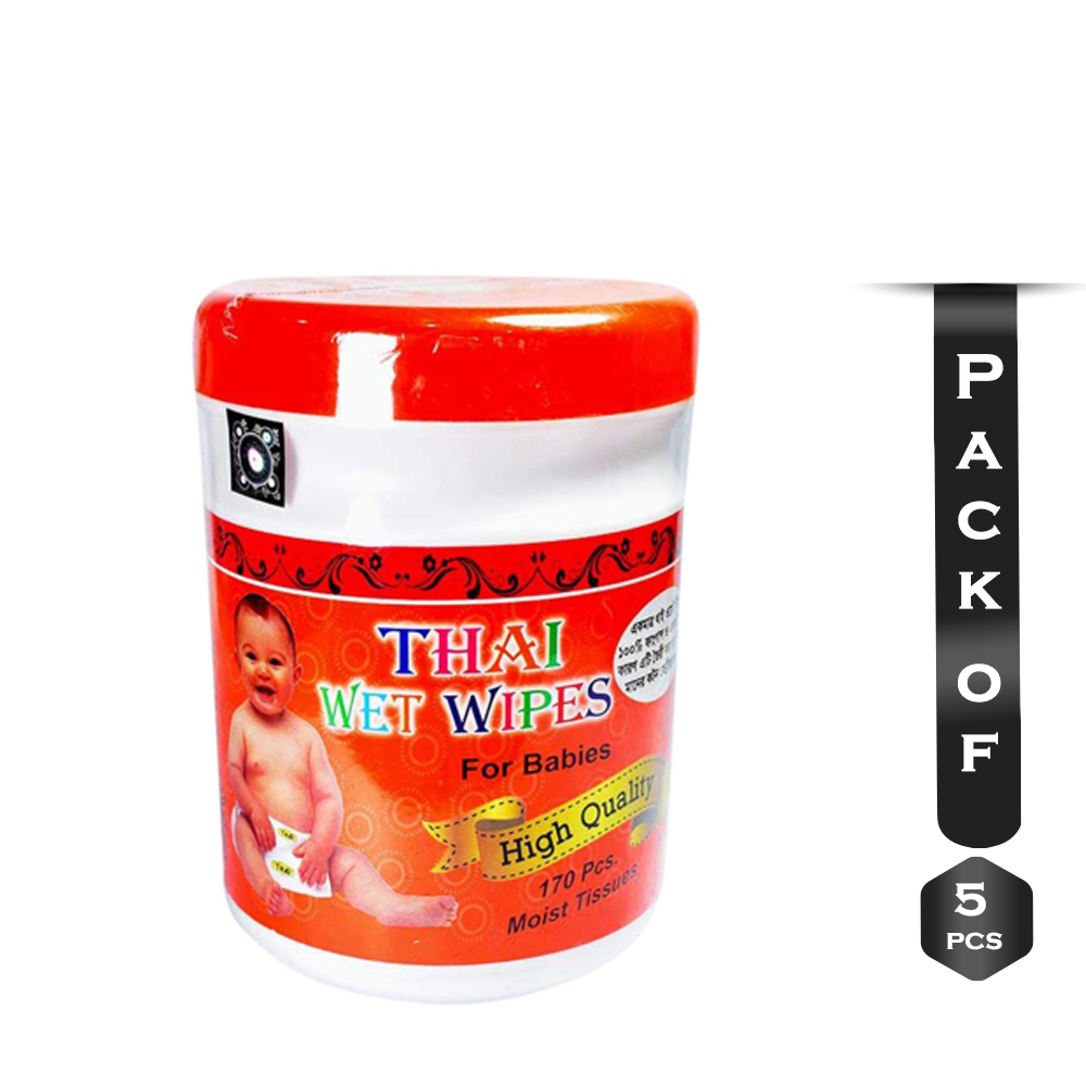 Pack of 5 Pcs Thai Wet Wipes - 5x170pcs
