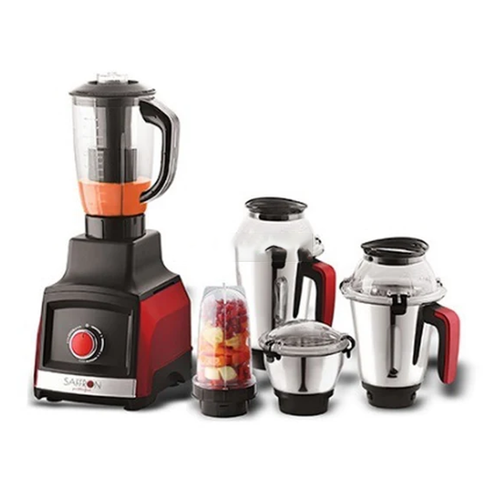 Saffron SAJ-507 Icon 5 In 1 Juicer Mixer Grinder - 1000W - Black and Red