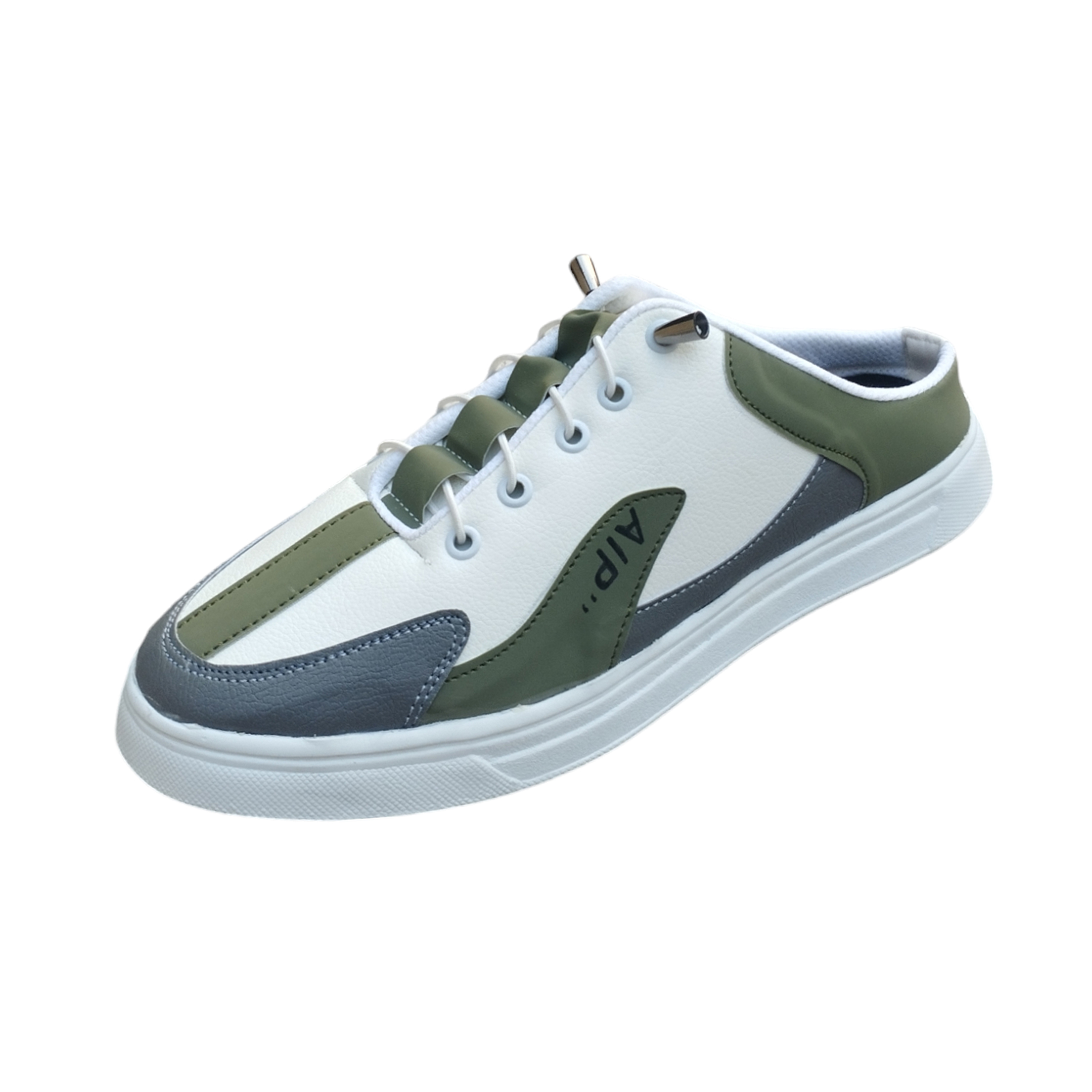 Sport Pu Leather Half Sneakers  For Men - Olive - OP