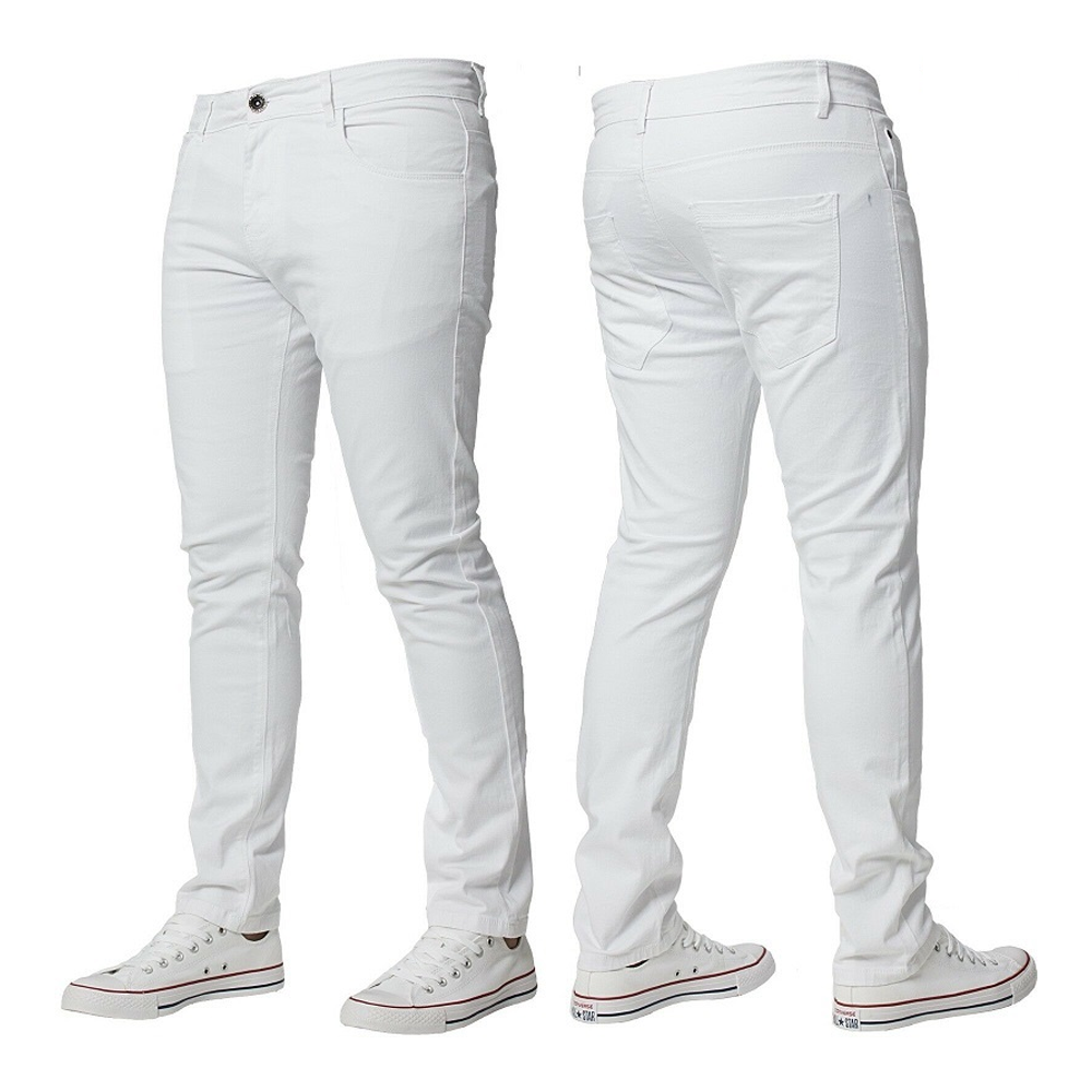 Twill Cotton Pant For Men - White - 01