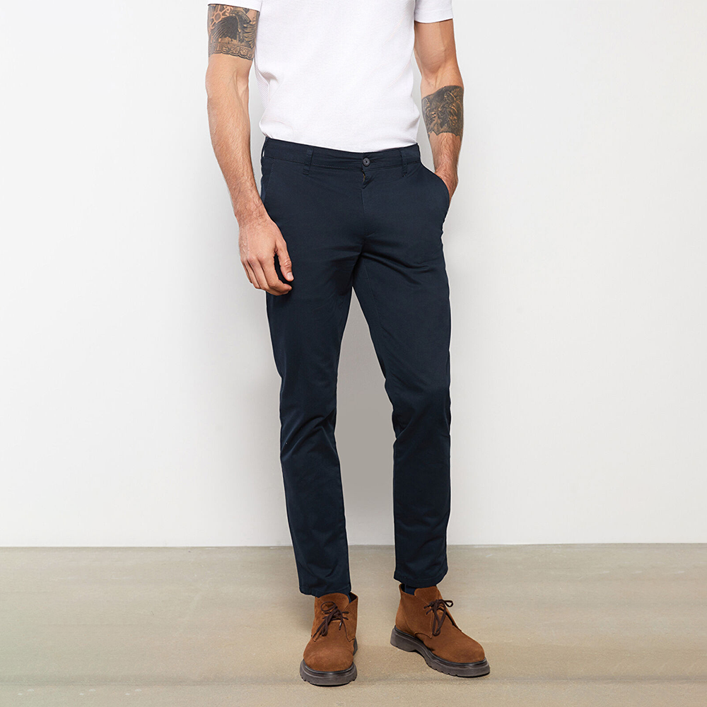 Gabardine Slim Fit Jeans For Men - Navy Blue - JR-1505