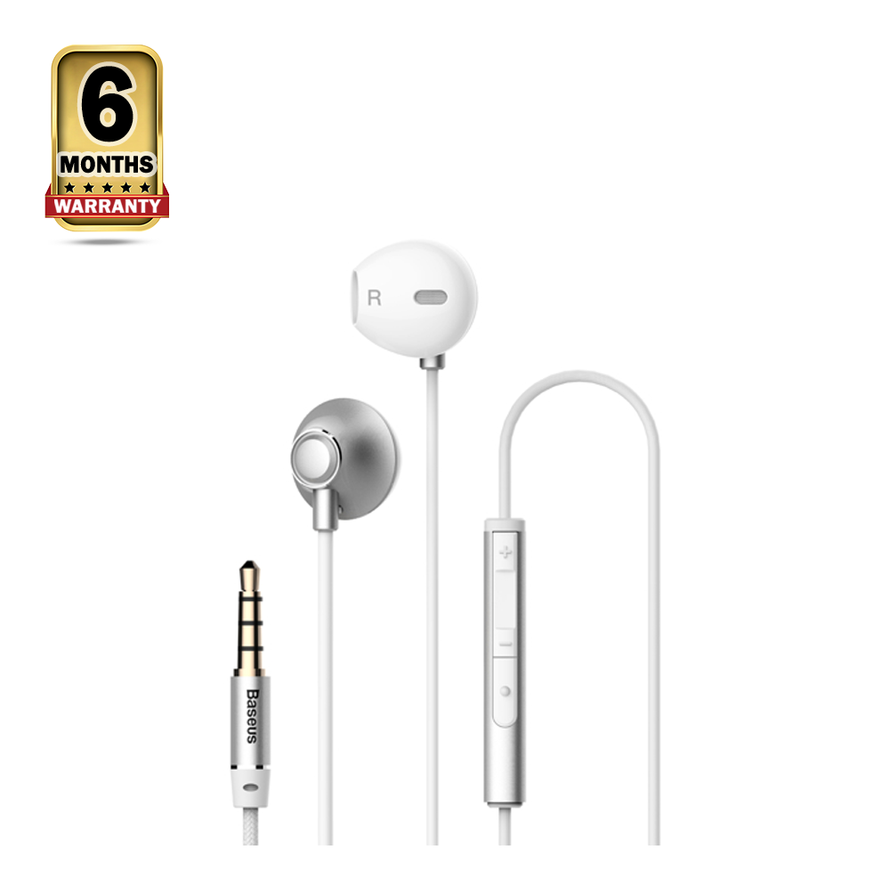 Baseus Encok H06 Lateral Earphones With Remote Control - Silver - NGH06-0S