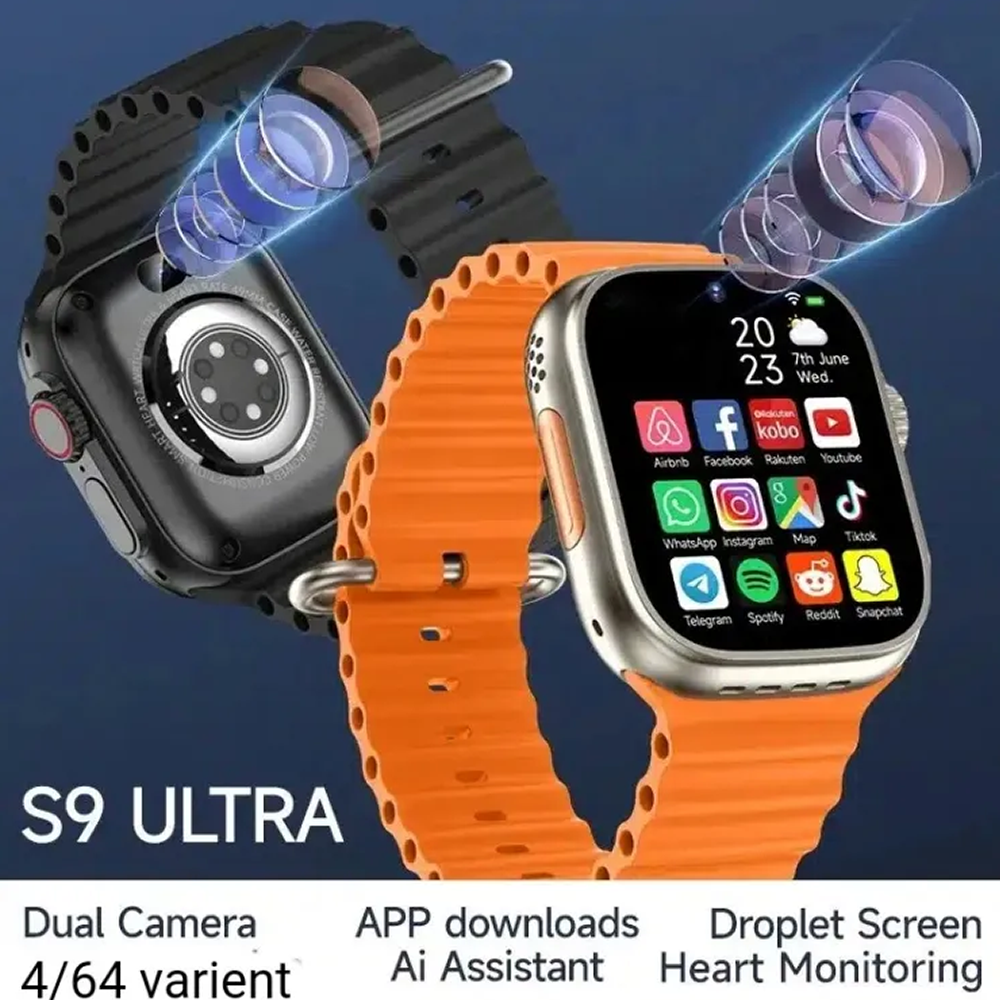 Ultra S9 Android Double Straps Smartwatch With Dual Camera - 4 GB RAM - 64 GB ROM