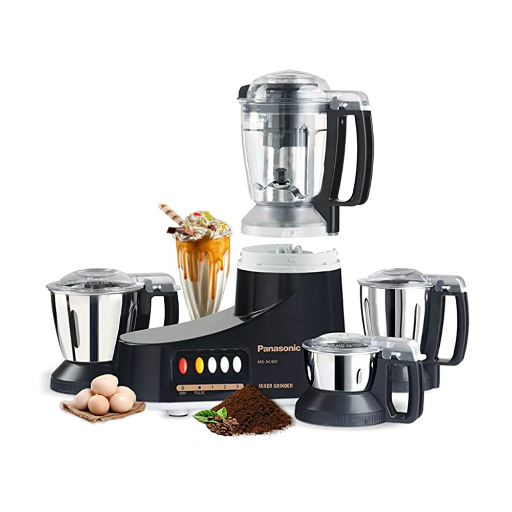 Panasonic MX AC400 4 IN 1 Mixer Grinder 1000 Watts Silver Black