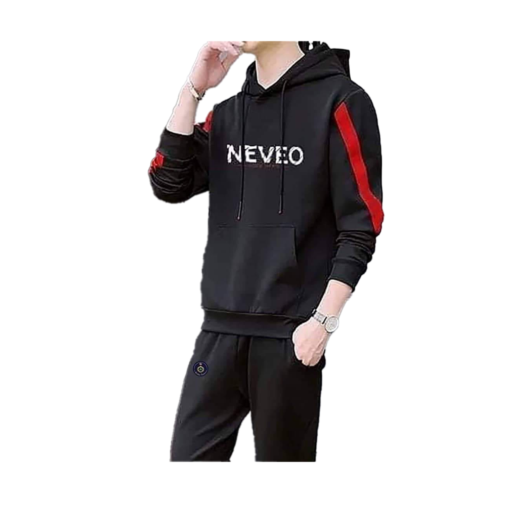 Stylish Hoodie Jacket - H-08 - Black And Red