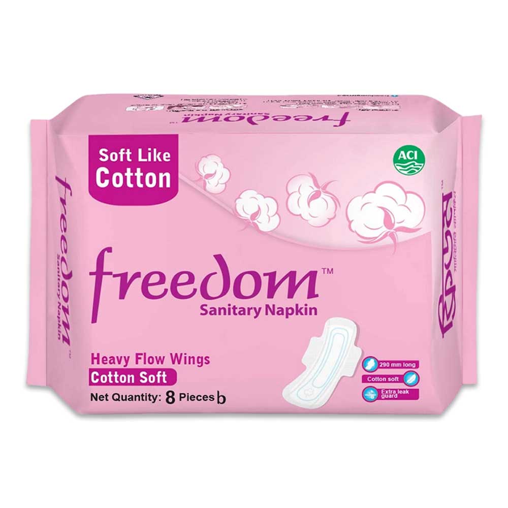 Freedom Sanitary Napkin Heavy Flow Cotton - 8 pads - HPAZ