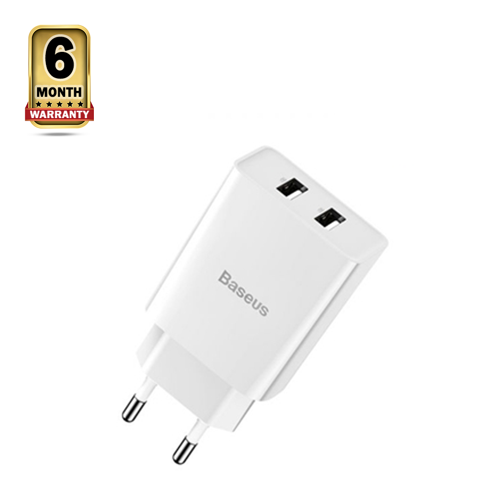 Baseus CCFS-R02 Speed Mini Dual USB Travel Charger - 10.5W - White