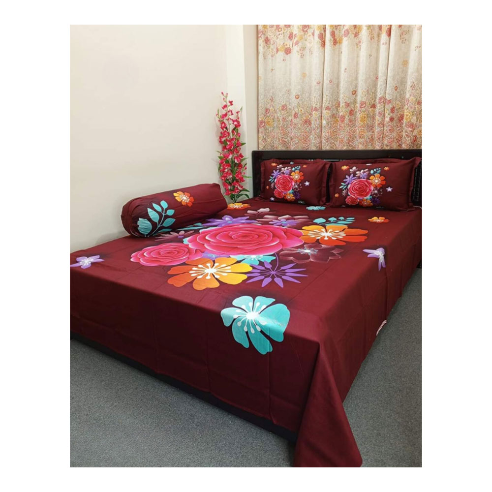 Cotton Bedsheet with Pillow Covers - king Size - 2502065