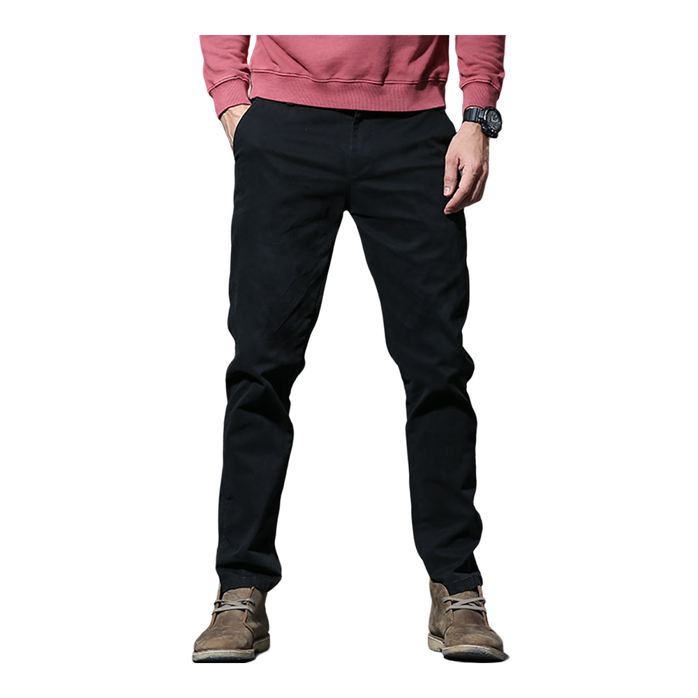 Cotton Chinos Gabardine Pant For Men - Deep Black - NZ-3138