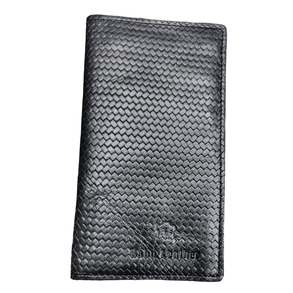 Zigzag Shape Leather Wallet For Men- Black - Mb003