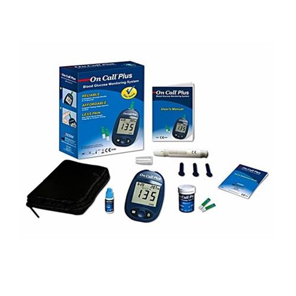 On Call Plus On Call Plus Glucometer Diabetics test meter - 10 Pcs free strips