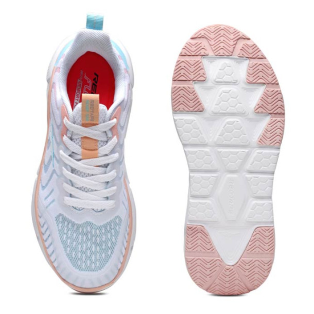 Red Tape RLO0825A Mesh Athleisure Shoes For Women White and Pink EFH51