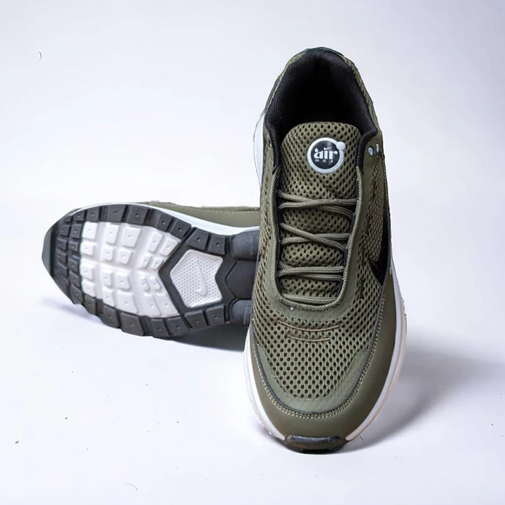 Air Max Pulse PU Leather and Synthetic Sneaker For Men - Olive
