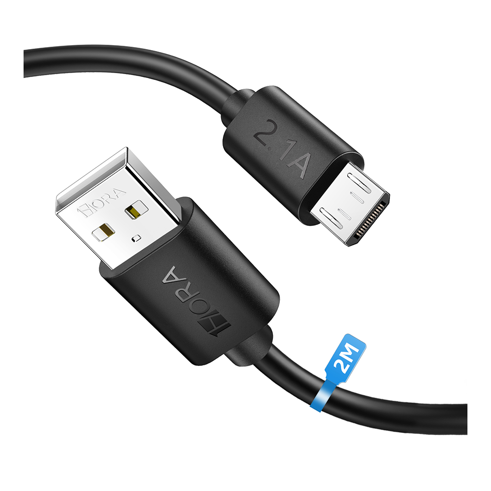 1Hora V8 Series Micro USB to Type B Cable - 2M - Black - CAB178N