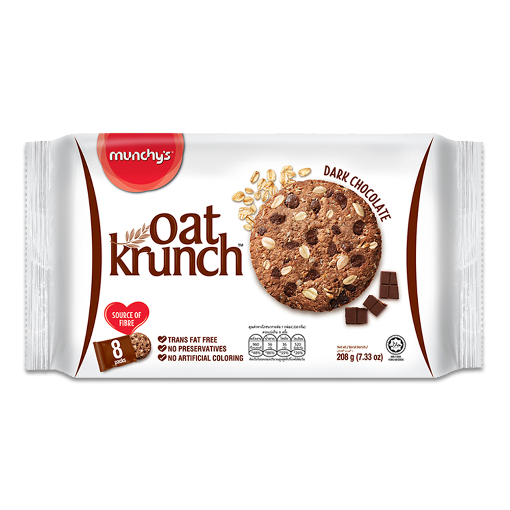 Munchys Oat Krunch Dark Chocolate Biscuits - 208gm - 200001395