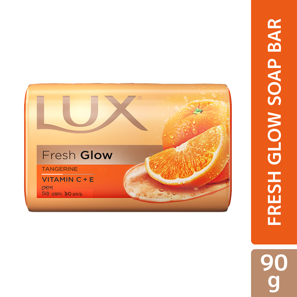 Lux Soap Bar Fresh Glow Tangerine & Vitamin C Plus E - 90gm