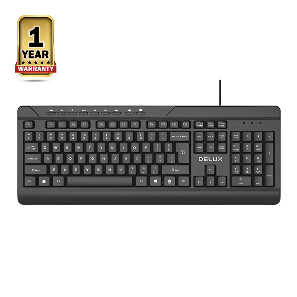Delux K7010 Wired Office USB Keyboard - Black