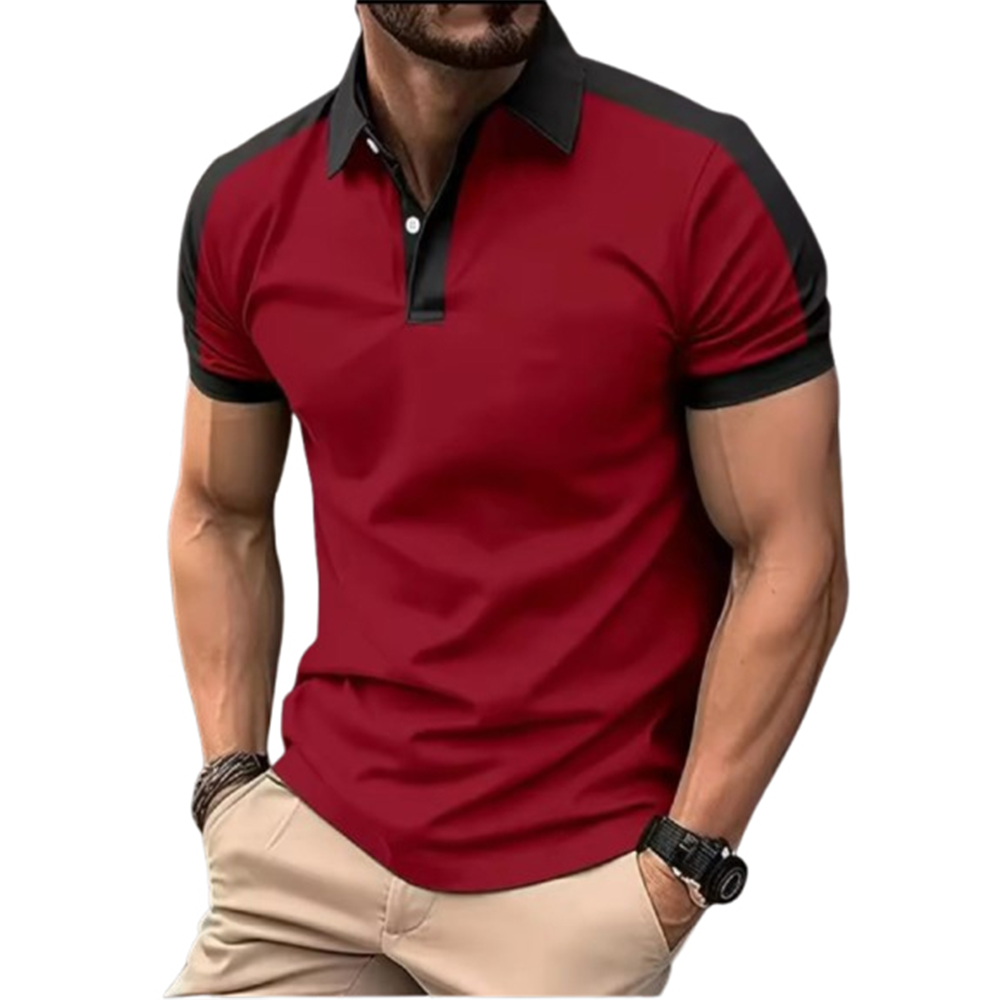 PK Cotton Polo Shirt For Men - Maroon and Black - PT-300