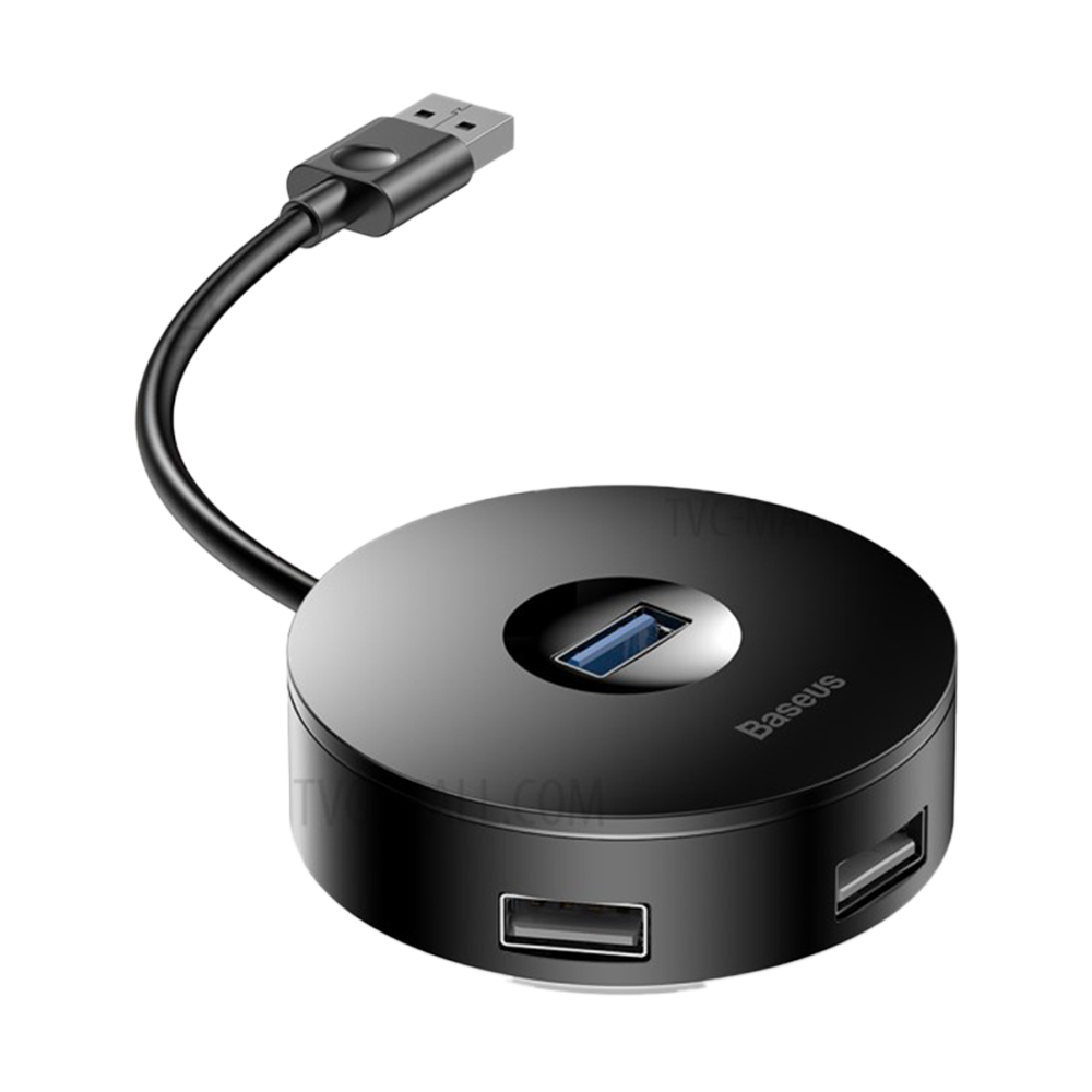 BASEUS Round USB HUB Converter Dock Adapter Port - Black