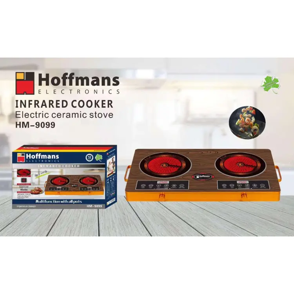 Hoffmans HM-9099 Electric Ceramic Double Infrared Cooker - 5000W - Multicolor