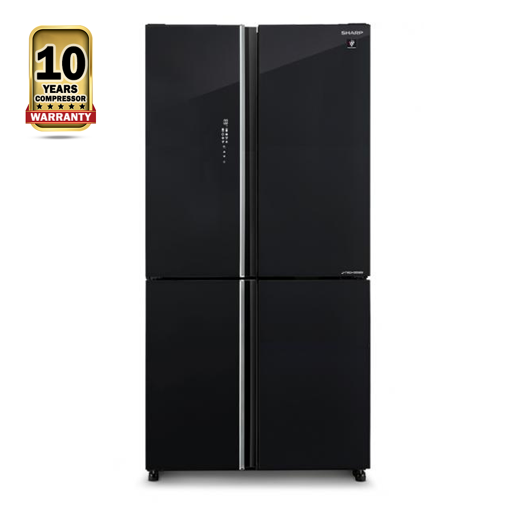 Sharp SJ-VX88PG-BK 4-Door Refrigerator - 639 Litres - Black