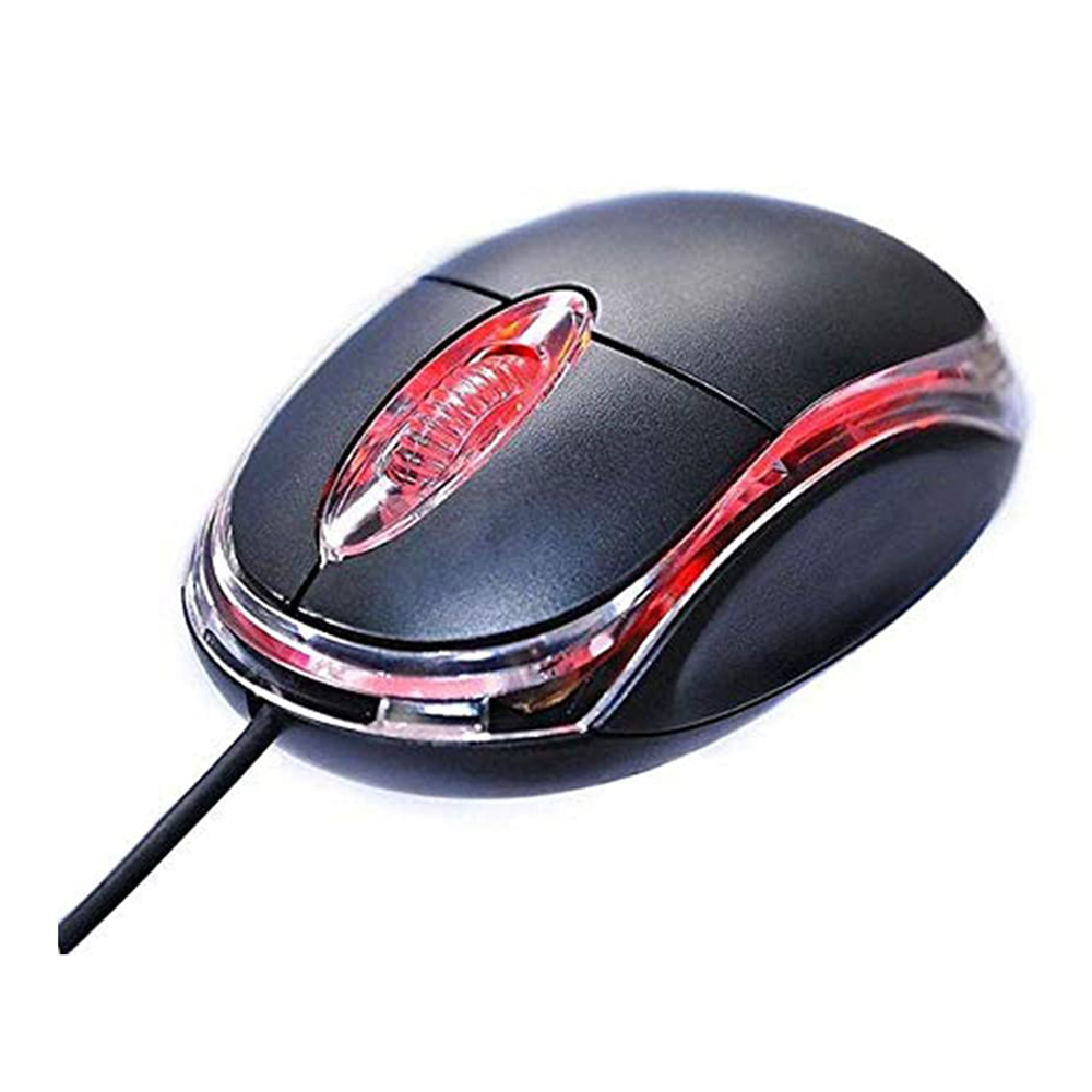 USB With Light Optical Mouse - Black