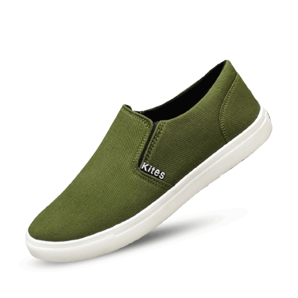 Kites Corduroy Fabric Light Casual Canvas Shoe For Men - Green - SK1063