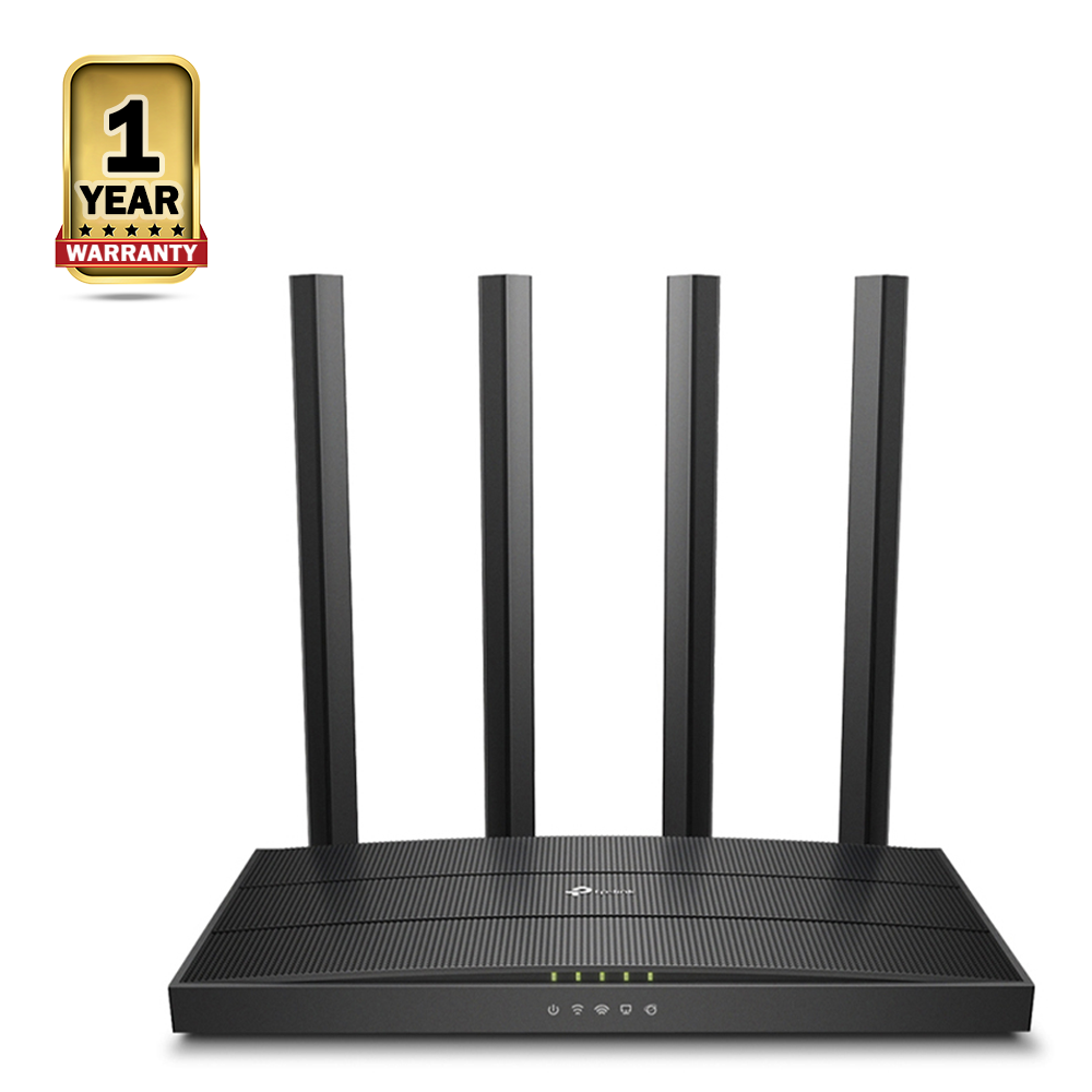 TP-Link Archer C6 V4 AC1200 Wireless Full Gigabit MU-MIMO Dual Band Router - Black