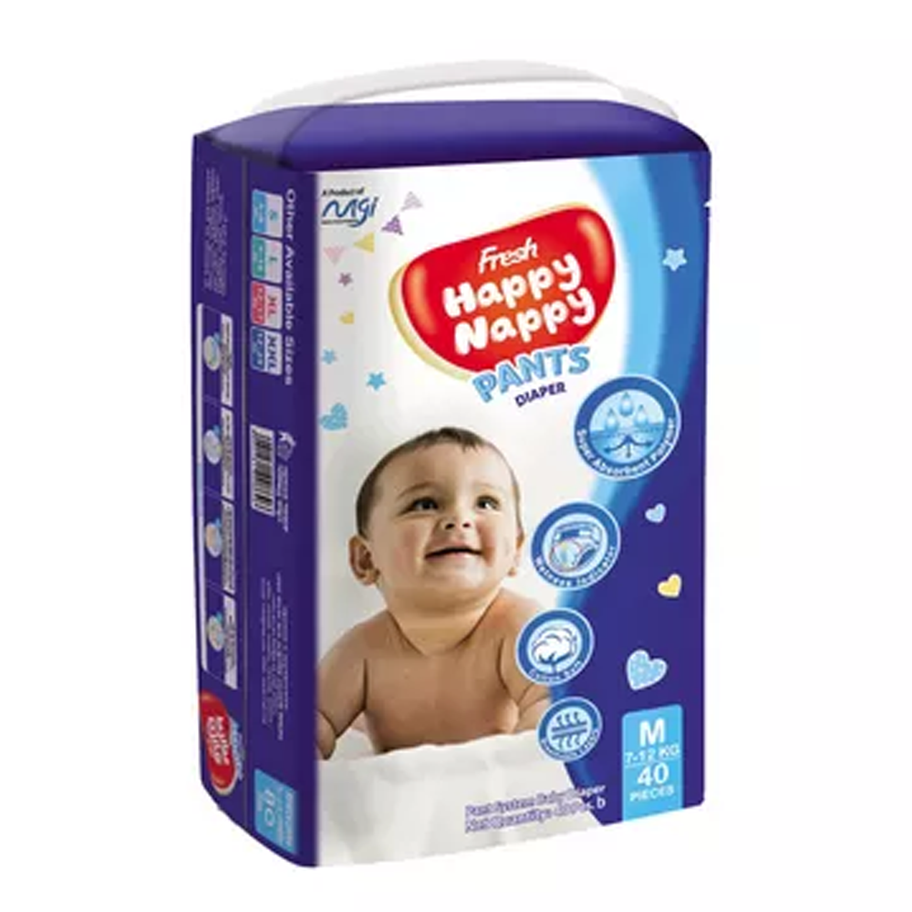 Fresh Happy Nappy Pant Diaper - Medium - 7- 12 kg - 40Pcs