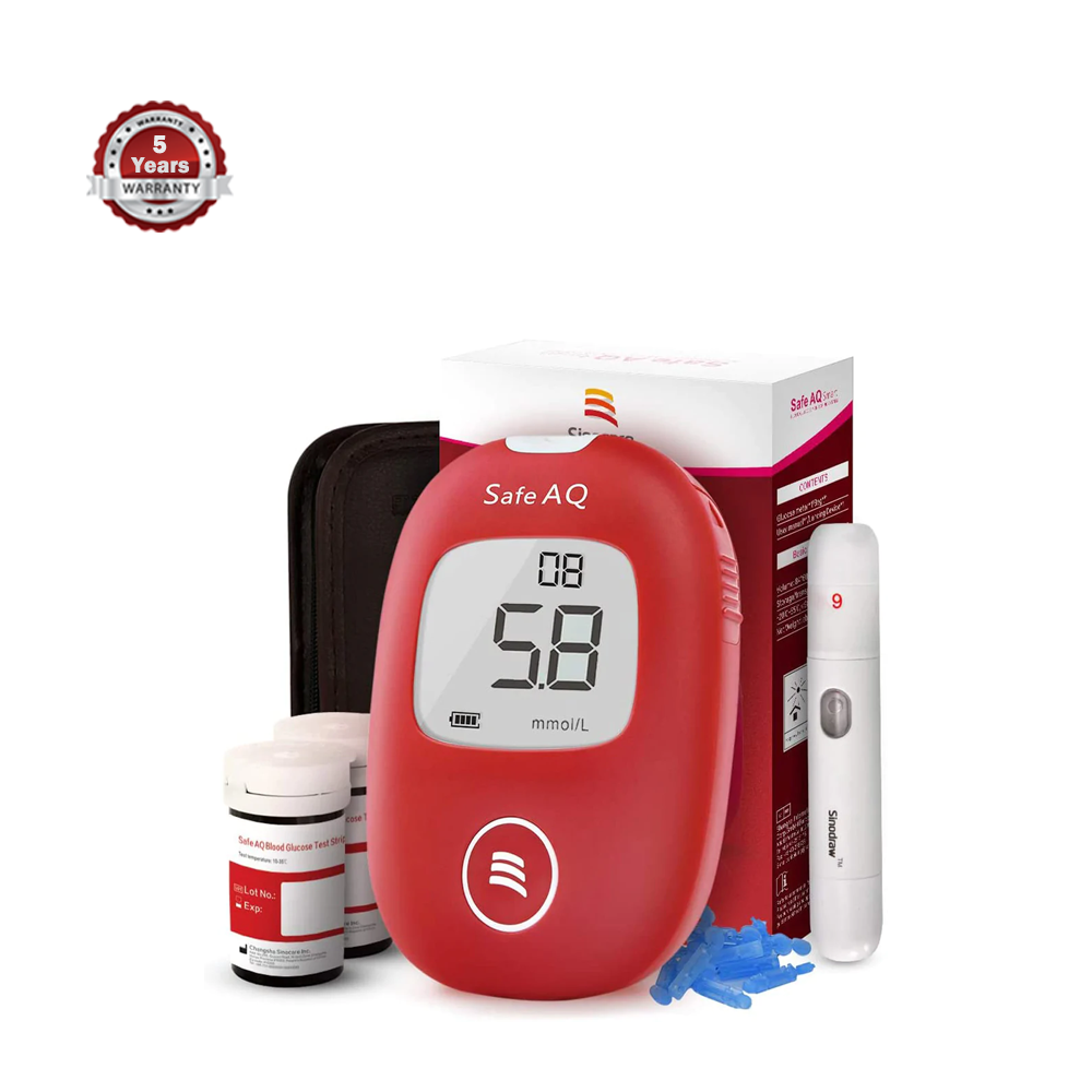 Sinocare Safe AQ Smart Smart Glucometer Blood Glucose / Suger Test Machine with 25 Pcs free strips