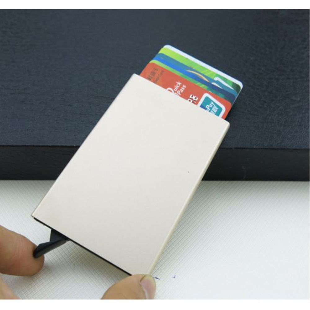 Stainless Steel Automatic Credit Card Holder and ID Holders - Off White