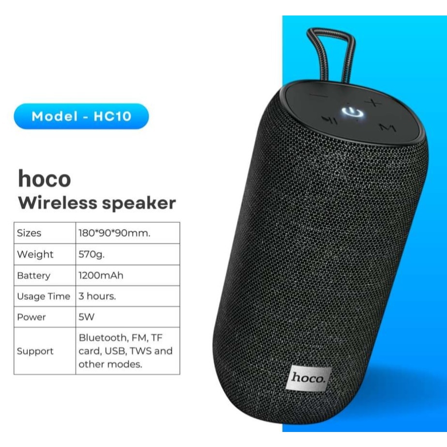 Hoco HC10 Wireless Bluetooth Speaker - Black