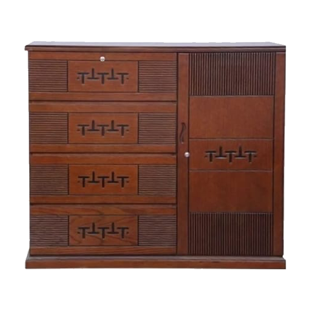 Twin Mart Malaysian Process Wood Wardrobe - 4'*5' Feet